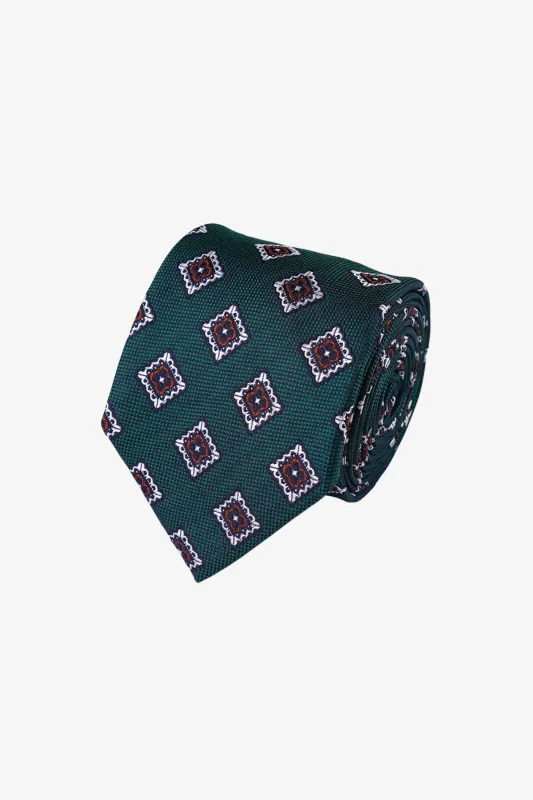 Tie - Silk Green Pattern made by Anthony Squires