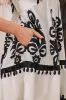 Black Vintage Print V Neck High Waist Short Sleeve Dress sold by Beagle Boutique