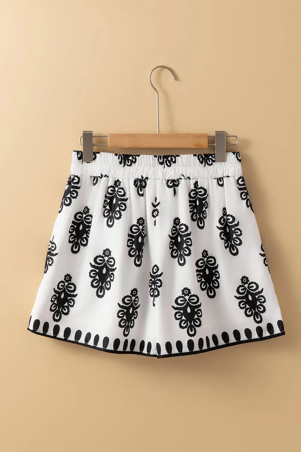 Black Tribal Geometric Print Belted High Waist Casual Shorts sold by Beagle Boutique product image thumbnail 5