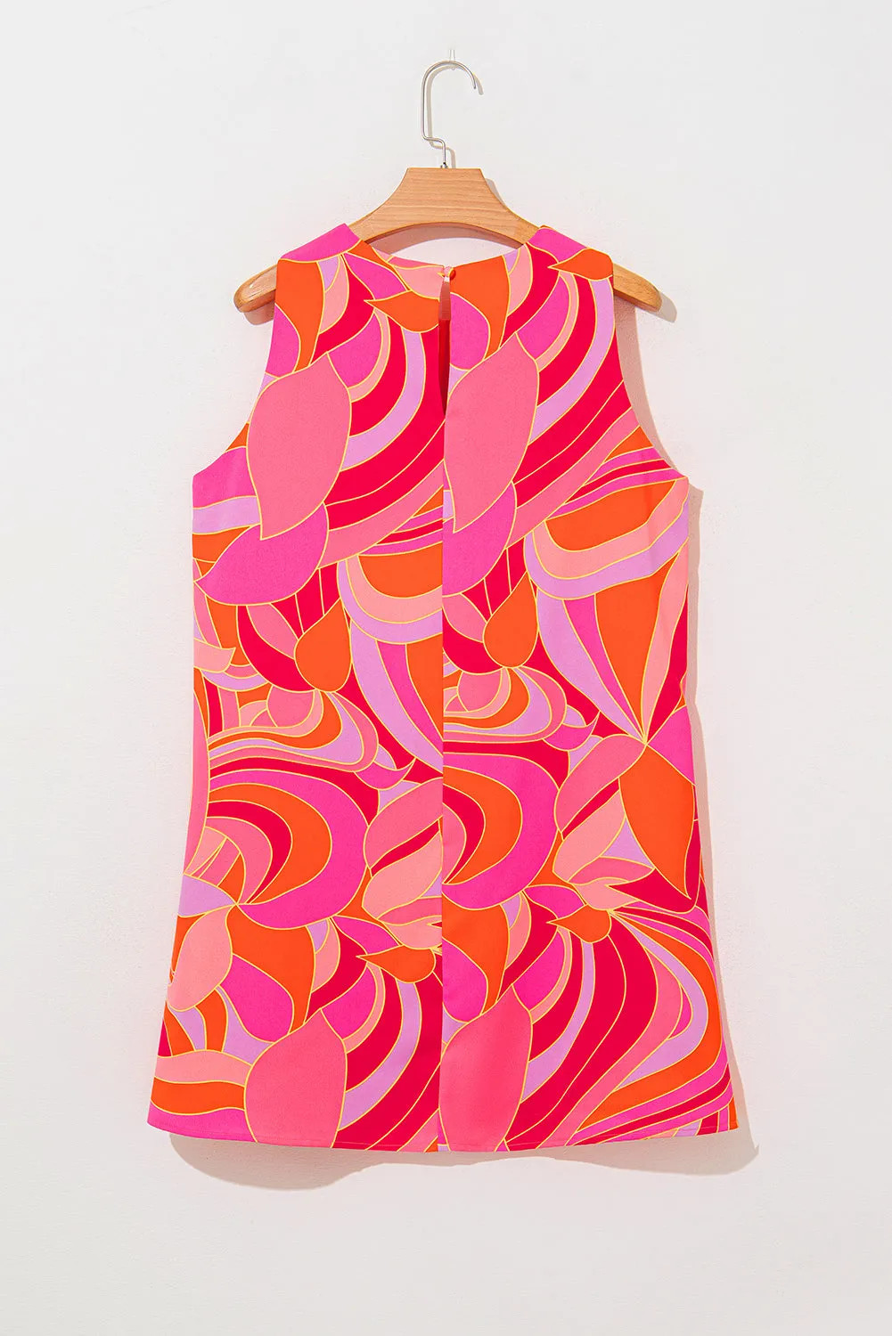 Rose Abstract Floral Print Sleeveless Shift Mini Dress sold by Beagle Boutique product image thumbnail 5