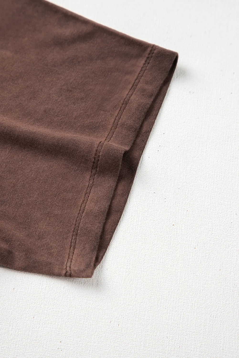 Chestnut Mineral Wash Criss Cross V Neck Casual T Shirt sold by Beagle Boutique product image thumbnail 4