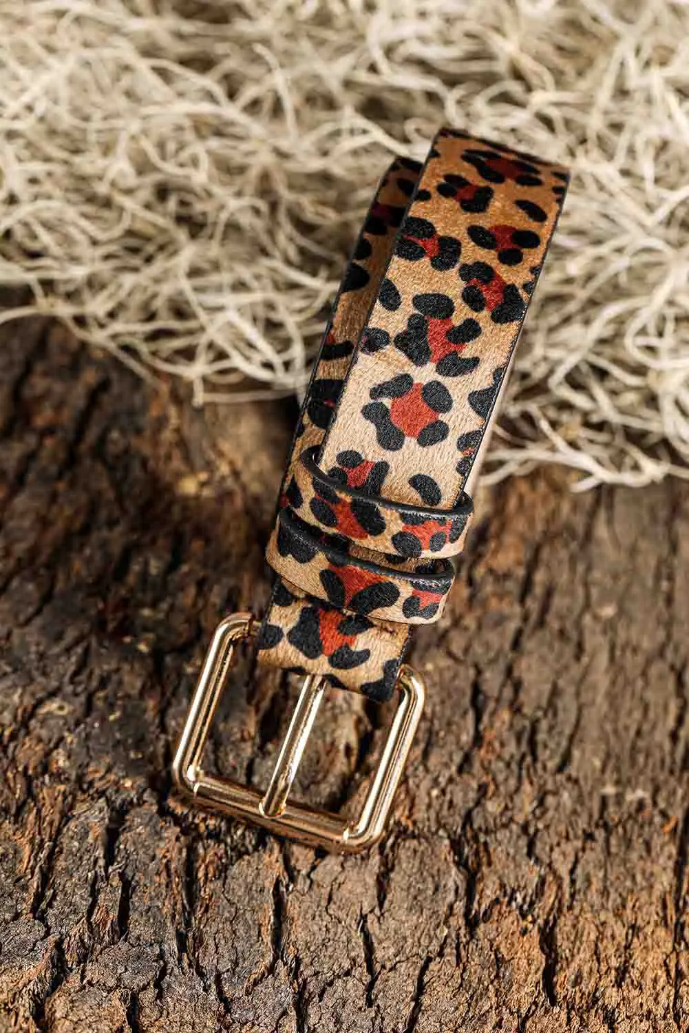 Camel Vintage Leopard Buckle Belt sold by Beagle Boutique product image thumbnail 4