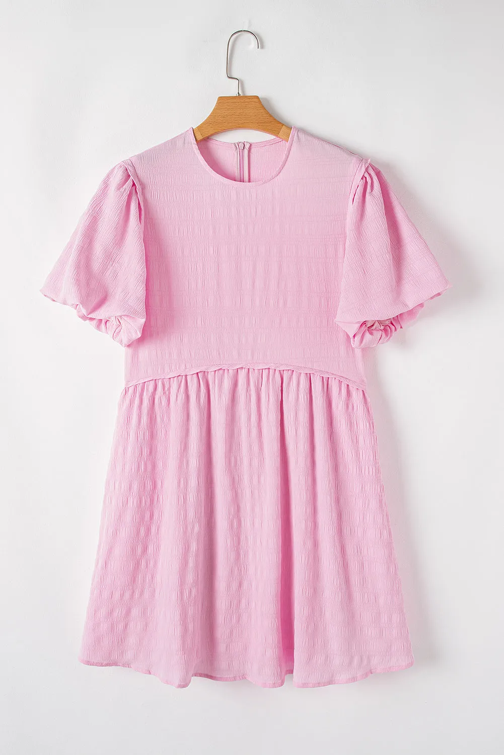 Bonbon Textured Bubble Sleeve High Waist Mini Dress sold by Beagle Boutique product image thumbnail 5