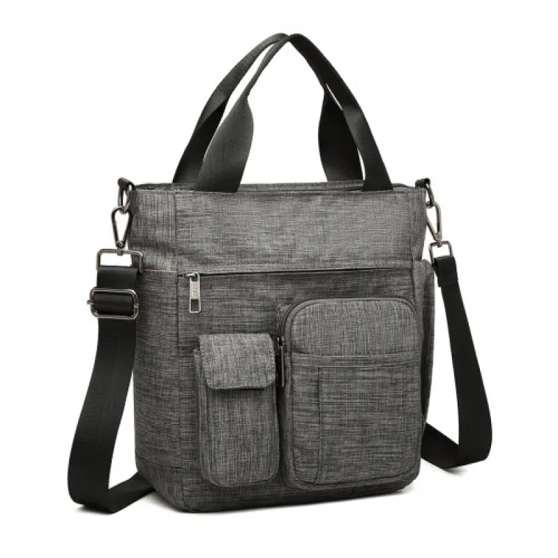 LB6923 - Kono Multi-Compartment Tote Shoulder Bag - Grey sold by Beagle Boutique