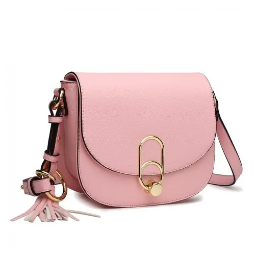 LZ1831 - MISS LULU CROSS BODY SADDLE BAG - PINK sold by Beagle Boutique product image thumbnail 2
