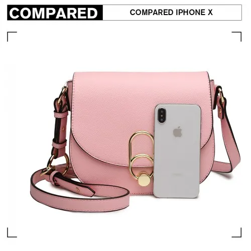 LZ1831 - MISS LULU CROSS BODY SADDLE BAG - PINK sold by Beagle Boutique product image thumbnail 4