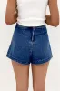 Ashleigh Blue Faux Wrapped Mini Denim Skort sold by Beagle Boutique