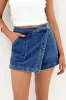Ashleigh Blue Faux Wrapped Mini Denim Skort sold by Beagle Boutique