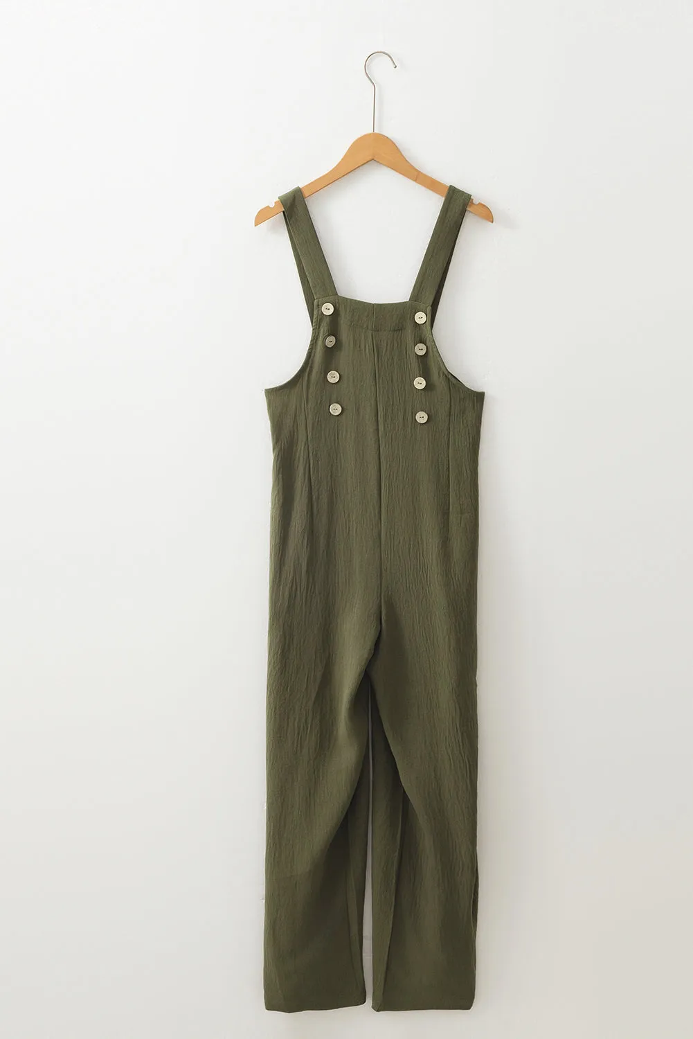 Jungle Green Solid Colour Buttoned Straight Leg Overall sold by Beagle Boutique product image thumbnail 4
