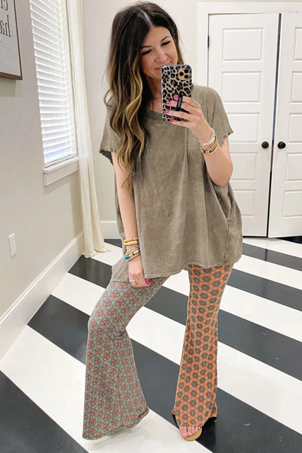 Sage Green Vintage Washed Short Dolman Sleeve Oversized T Shirt sold by Beagle Boutique product image thumbnail 3