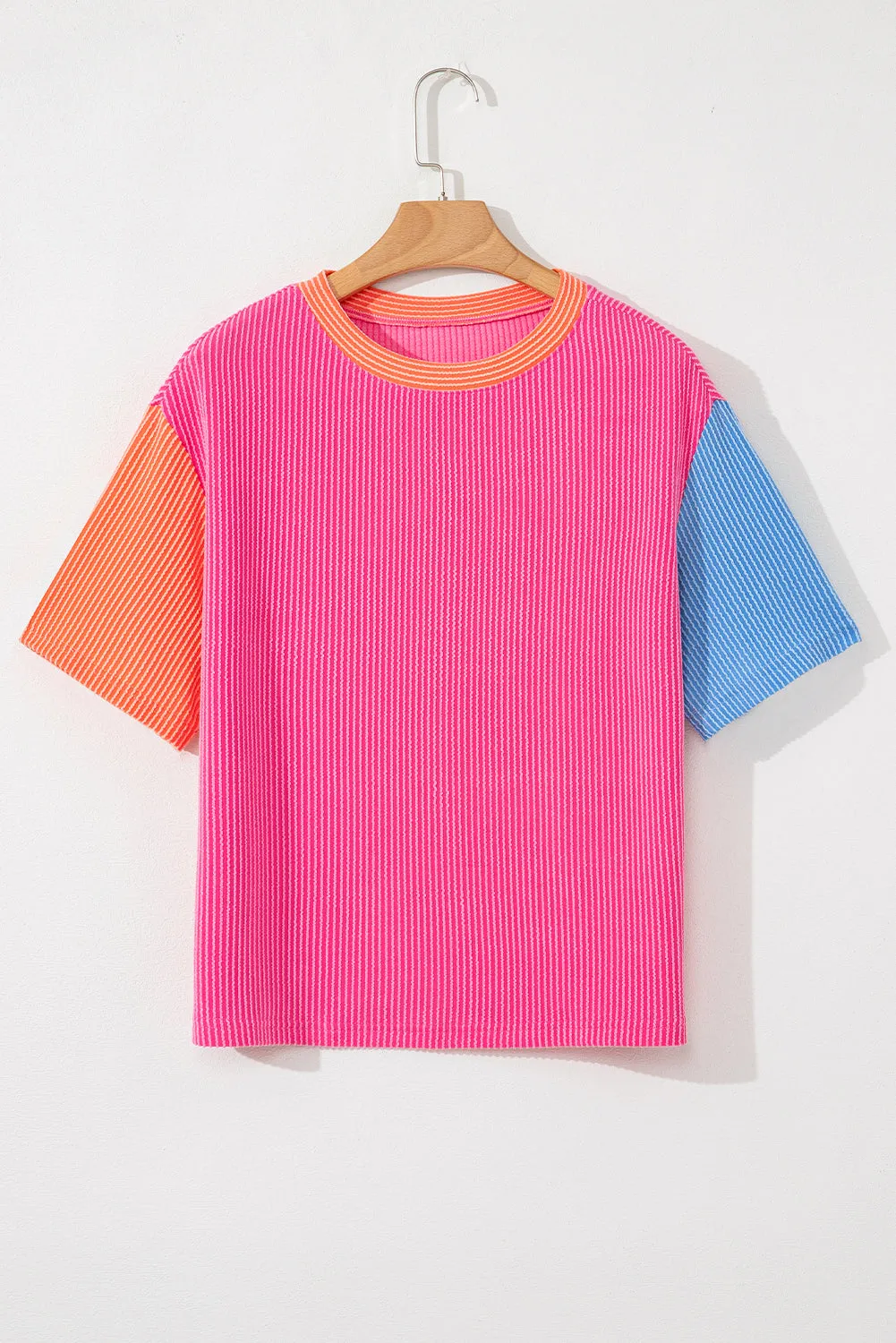 Multicolour Corded Colorblock Crewneck Tee sold by Beagle Boutique product image thumbnail 3