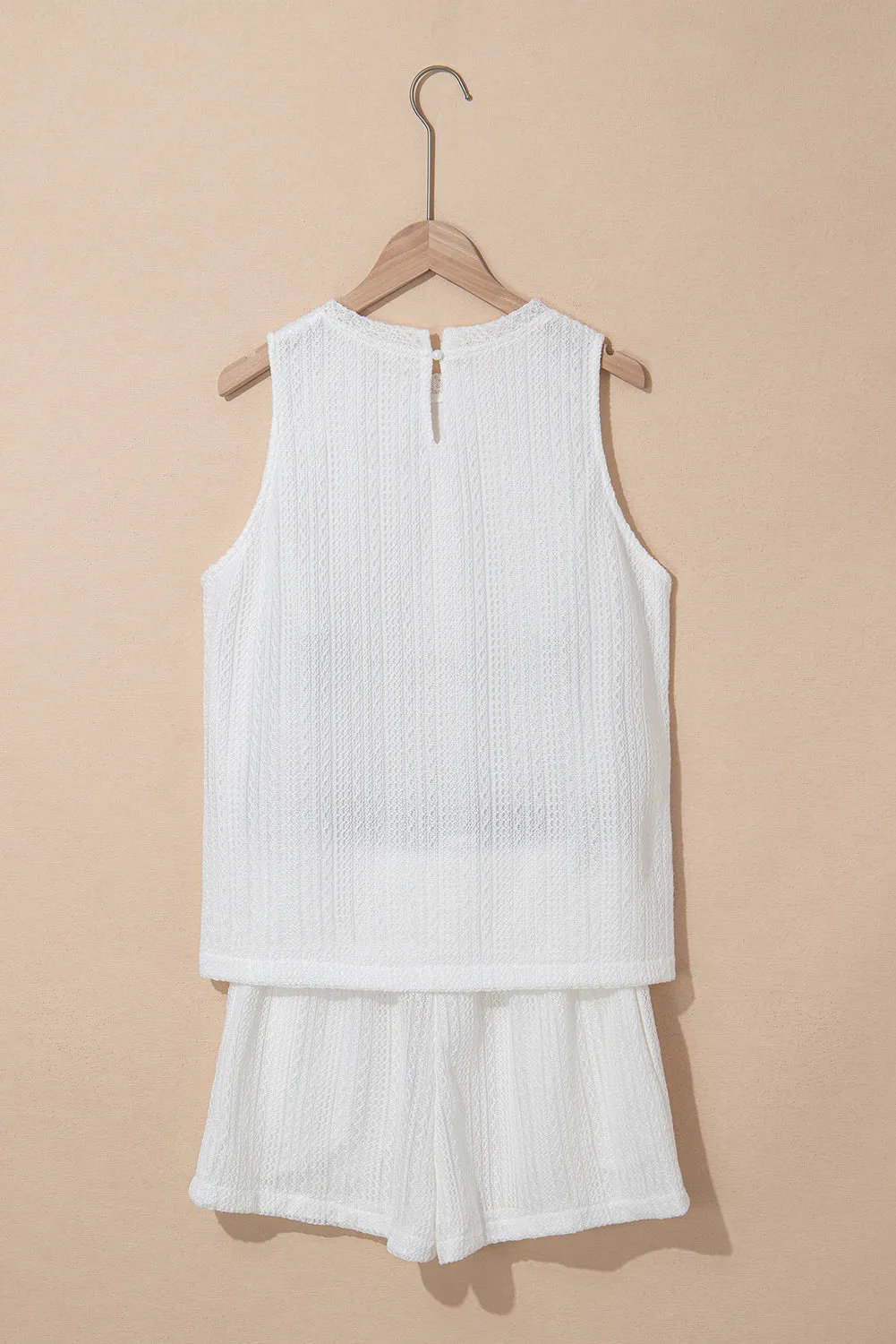 Beige Textured Knit Tank Top and Drawstring Shorts Set sold by Beagle Boutique product image thumbnail 5