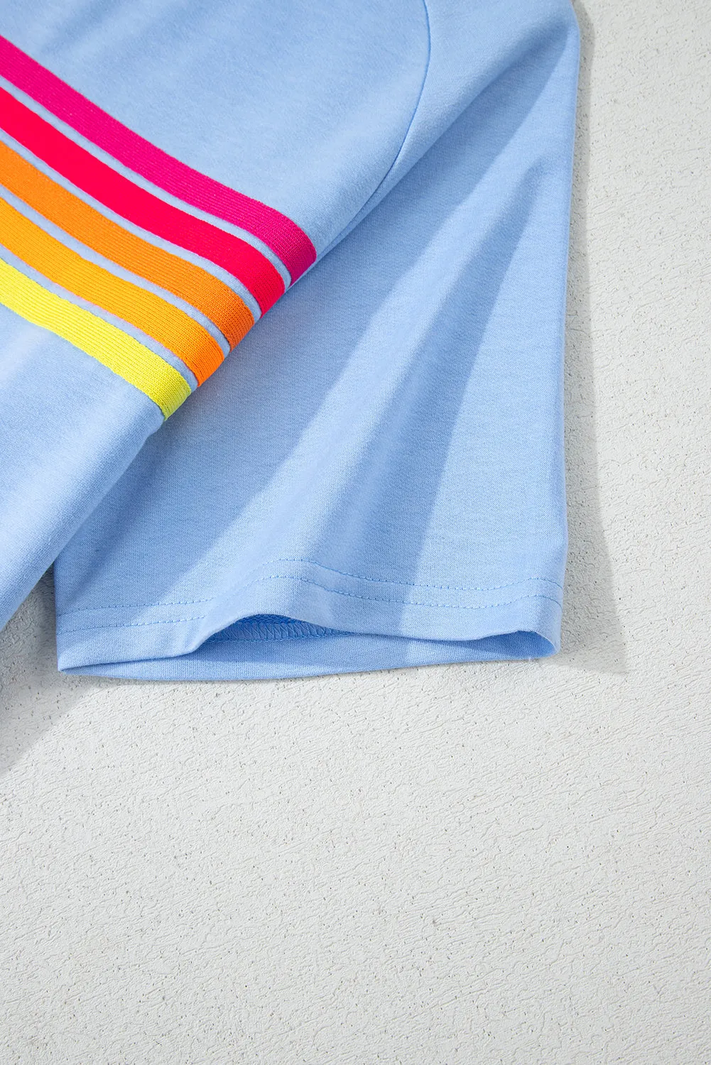 Beau Blue Striped Patch Front Casual Tee sold by Beagle Boutique product image thumbnail 5