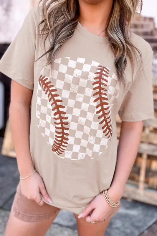 Jet Stream Checkered Baseball Graphic Tee sold by Beagle Boutique