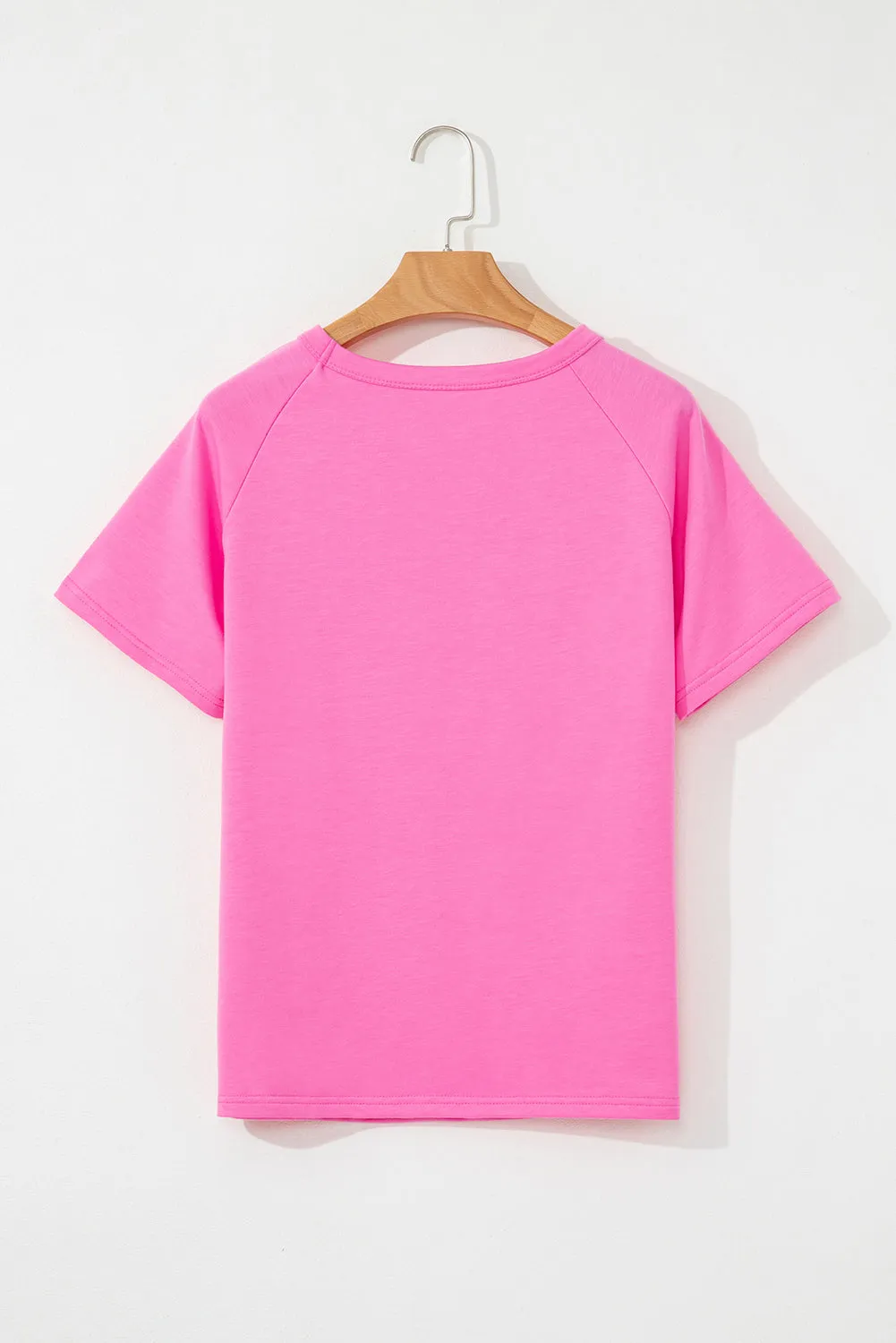 Pink Striped Patch Front Casual Tee sold by Beagle Boutique product image thumbnail 5