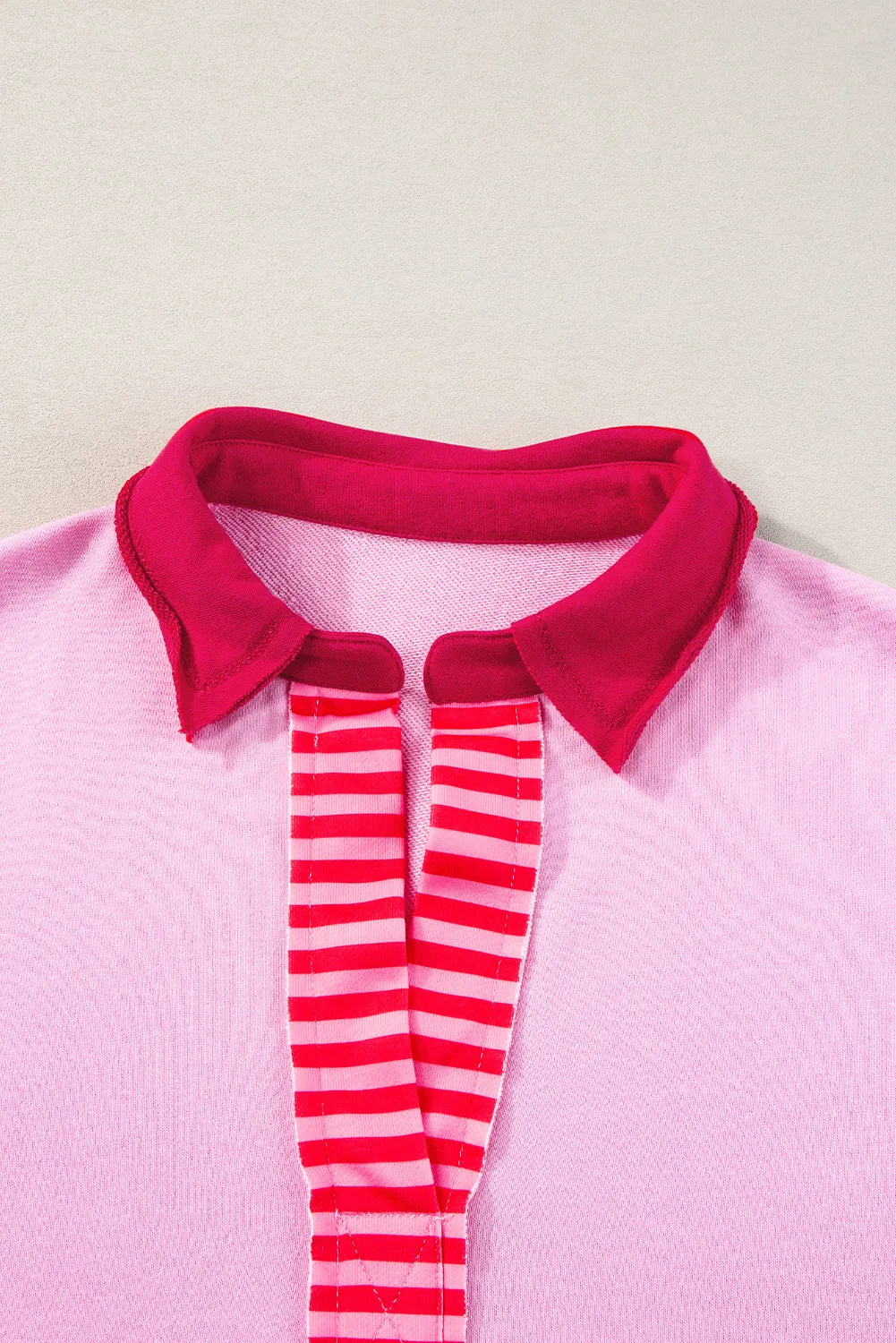 Pink Stripe Colourblock Patchwork Short Sleeve T Shirt Dress sold by Beagle Boutique product image thumbnail 5