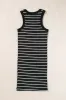 Black Stripe Ribbed Knit Tank Mini Dress sold by Beagle Boutique