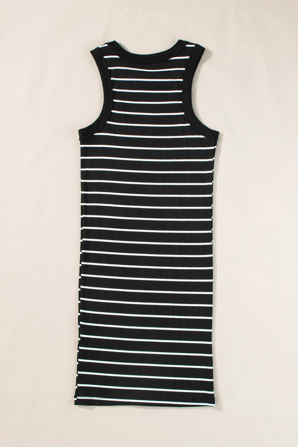 Black Stripe Ribbed Knit Tank Mini Dress sold by Beagle Boutique product image thumbnail 5