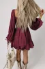 Fiery Red Plain Ruffled High Waist Square Neck Mini Dress sold by Beagle Boutique