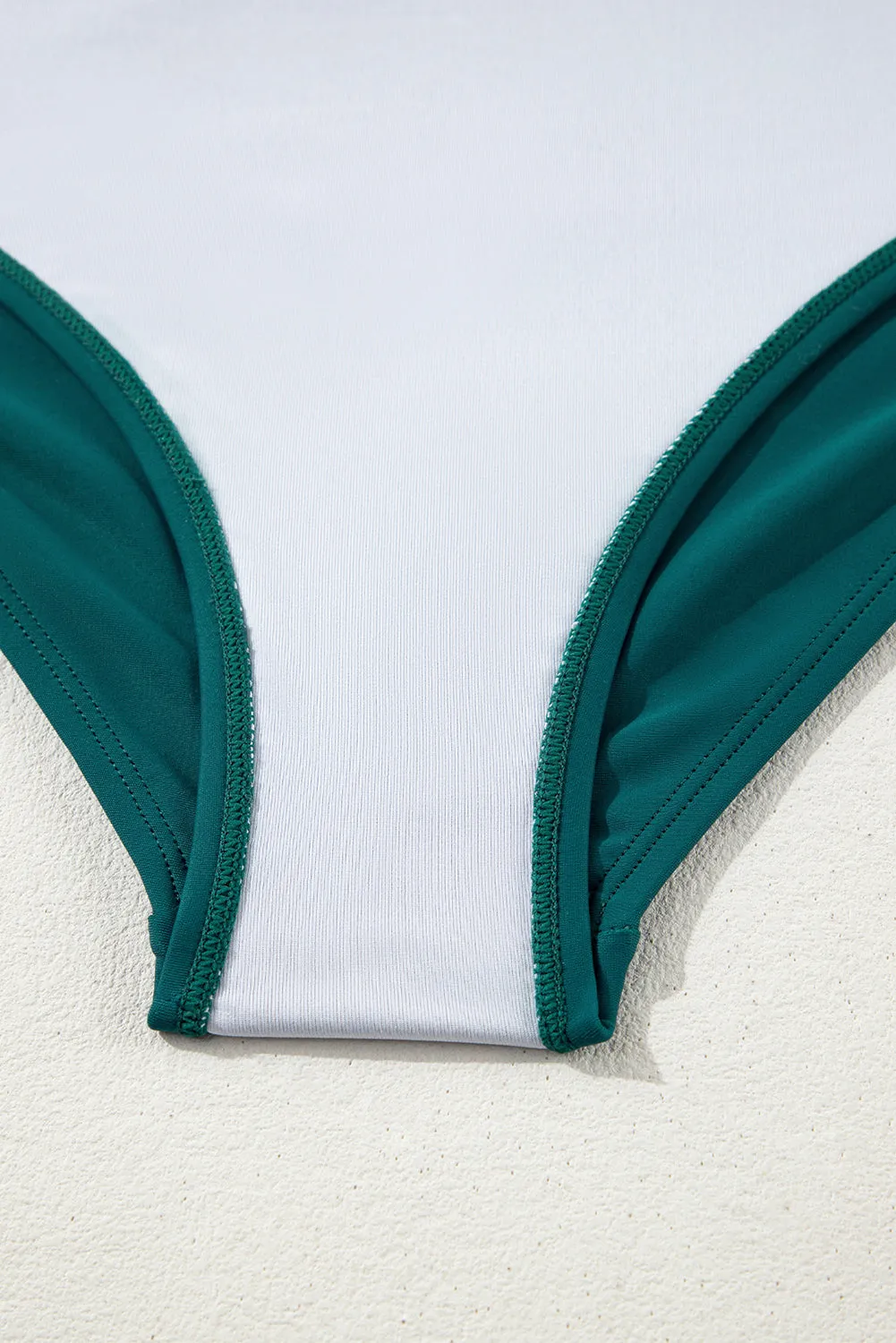 Green Leopard Print U Neck Knotted High Waist Bikini Set sold by Beagle Boutique product image thumbnail 5