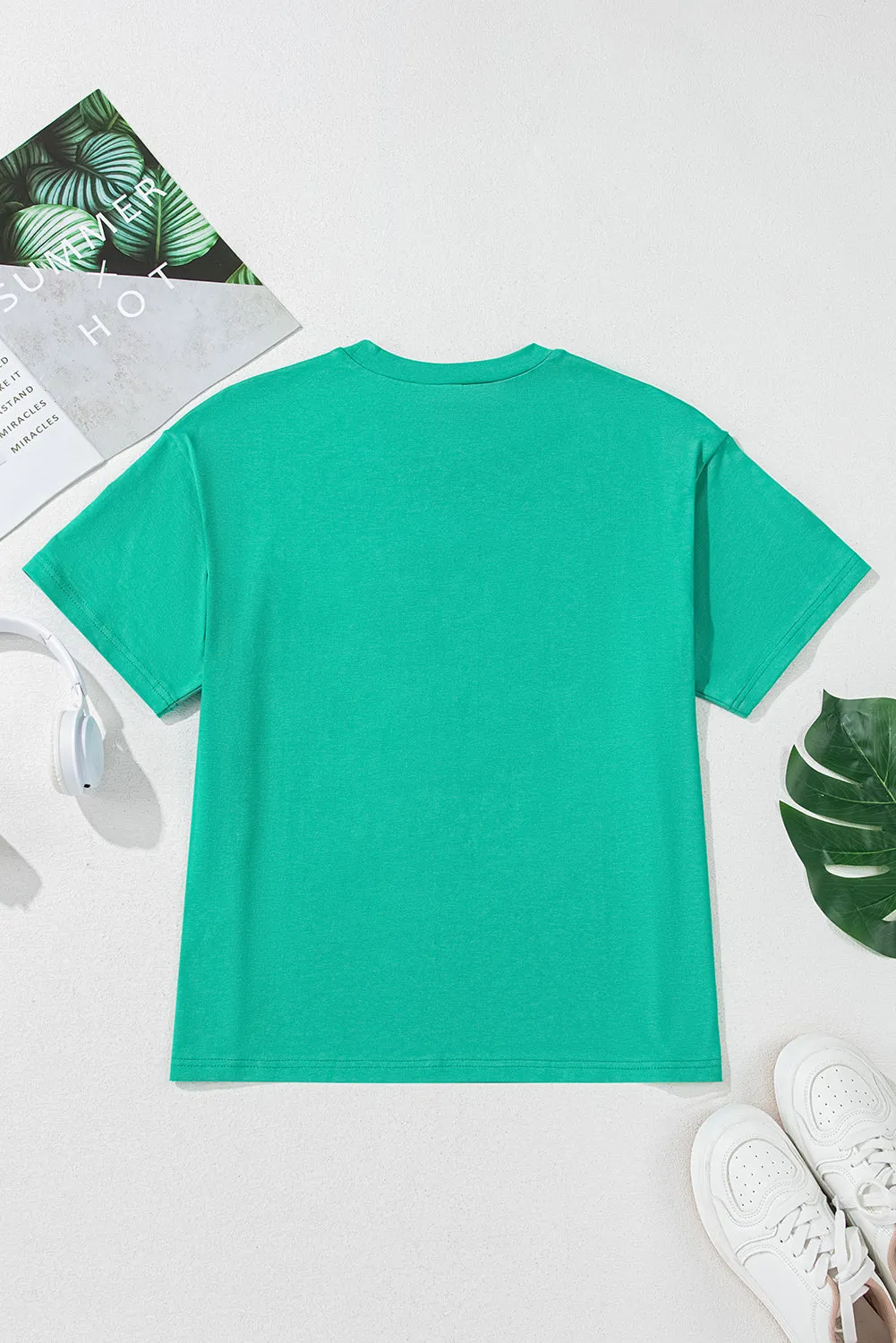 Sea Green Sequin Mardi Gras Letter Graphic T Shirt sold by Beagle Boutique product image thumbnail 2