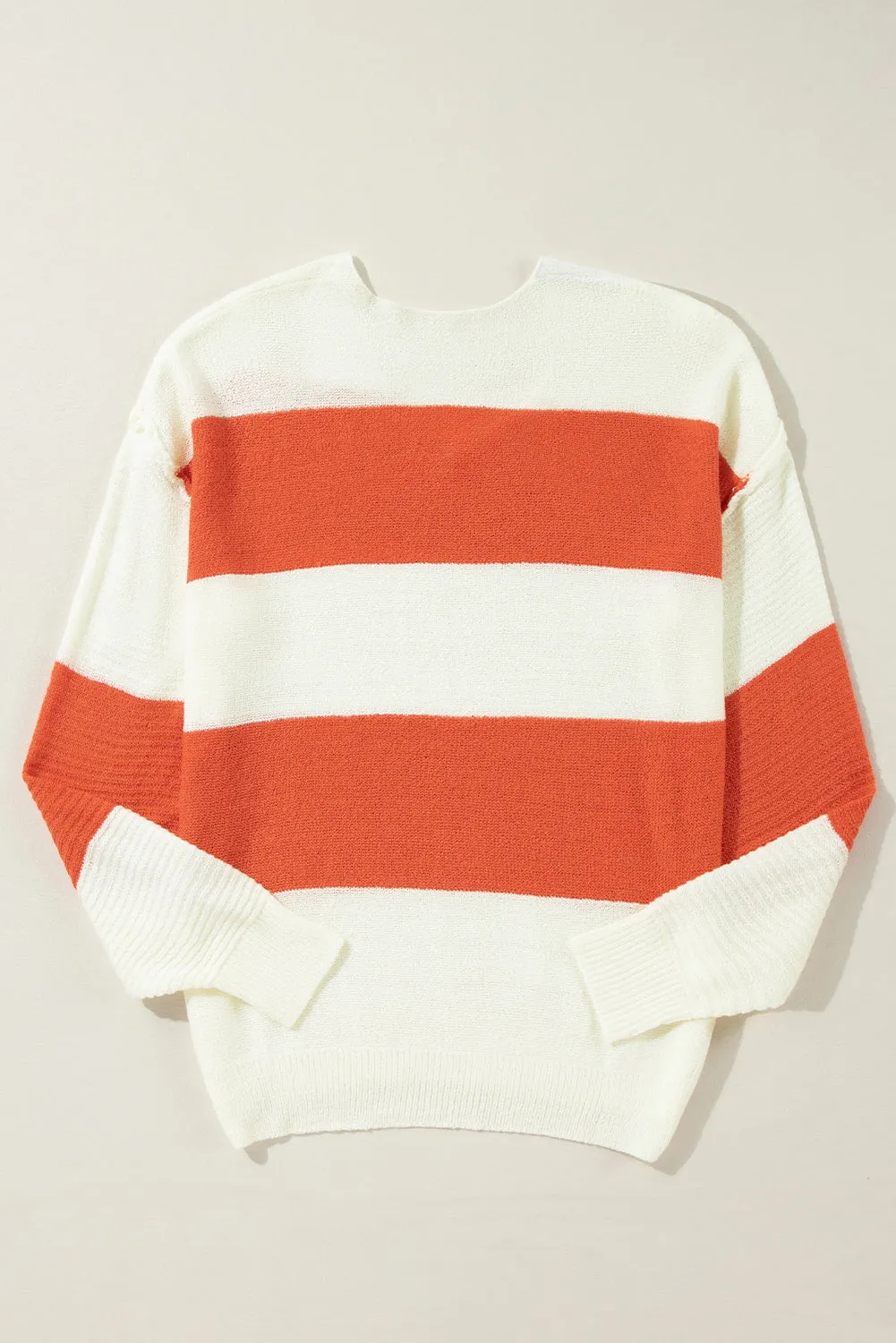 Stripe Loose Colour Block Drop Shoulder Bubble Sleeve Sweater sold by Beagle Boutique product image thumbnail 5