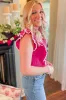 Strawberry Pink Textured Knit Ruffled Mock Neck Sweater Tank sold by Beagle Boutique