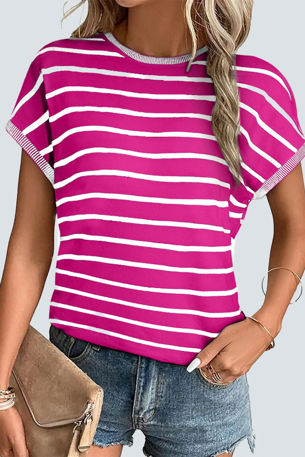 Rose Knitted Bat Sleeve T Shirt sold by Beagle Boutique