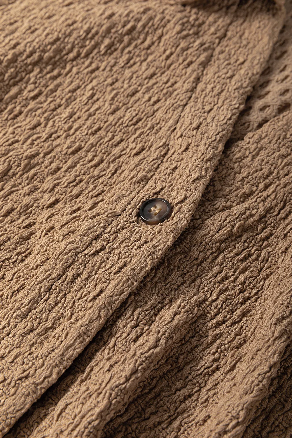 Buckskin Short Sleeve Textured Button Up Tie Waist Long Dress sold by Beagle Boutique product image thumbnail 5