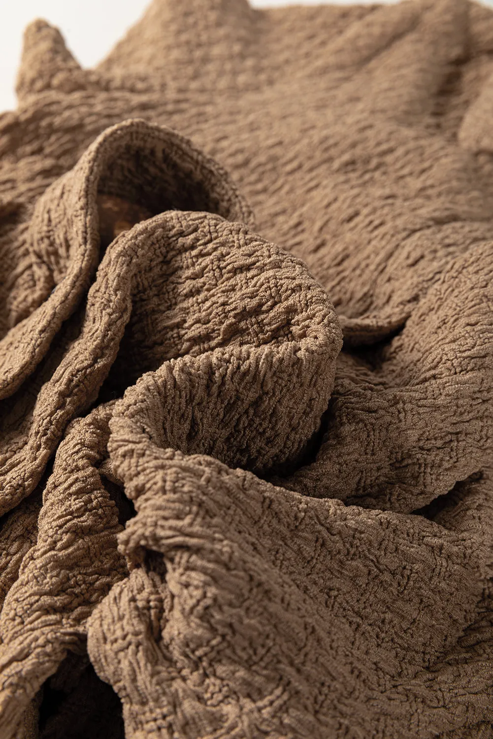 Buckskin Short Sleeve Textured Button Up Tie Waist Long Dress sold by Beagle Boutique product image thumbnail 4