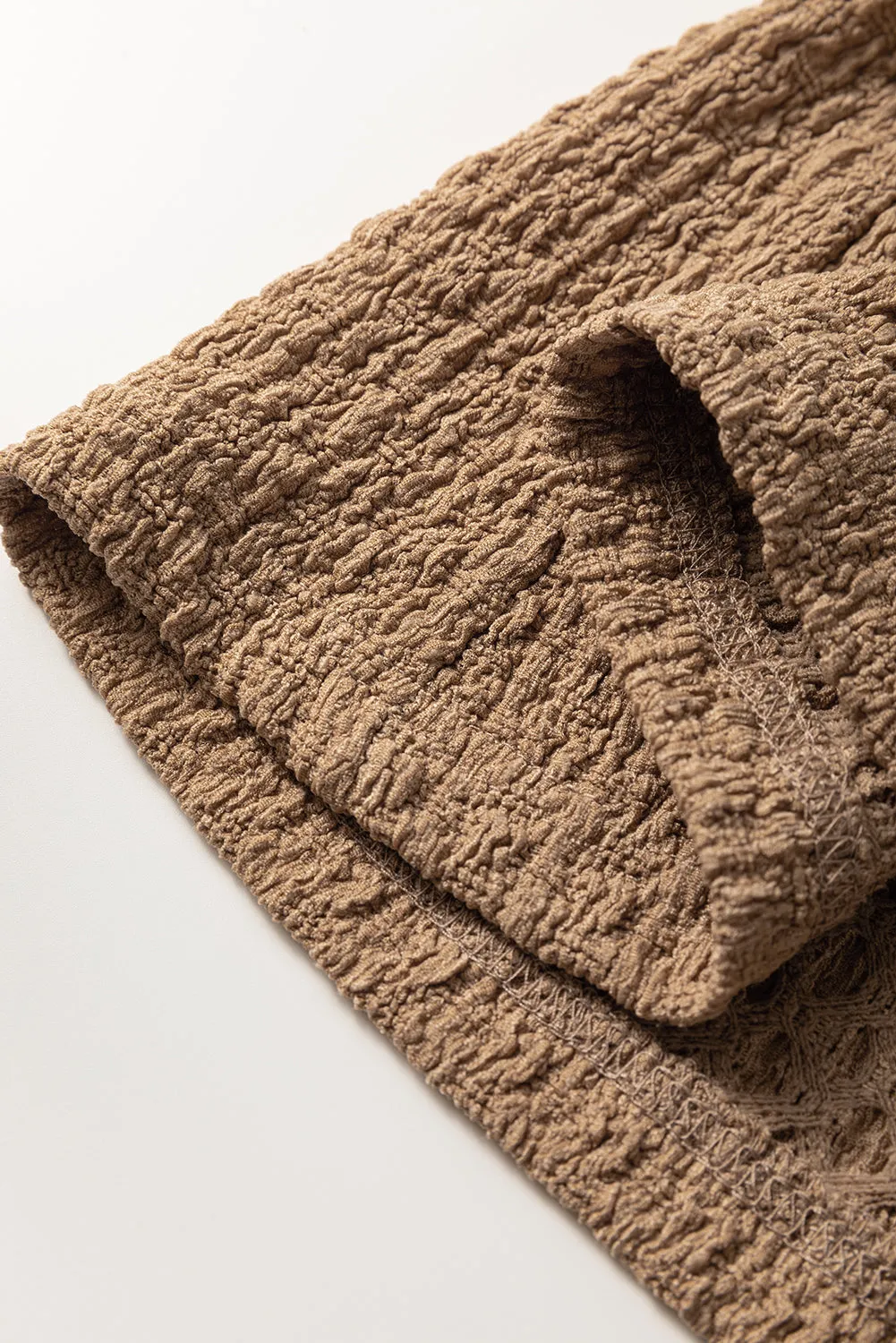 Buckskin Short Sleeve Textured Button Up Tie Waist Long Dress sold by Beagle Boutique product image thumbnail 3