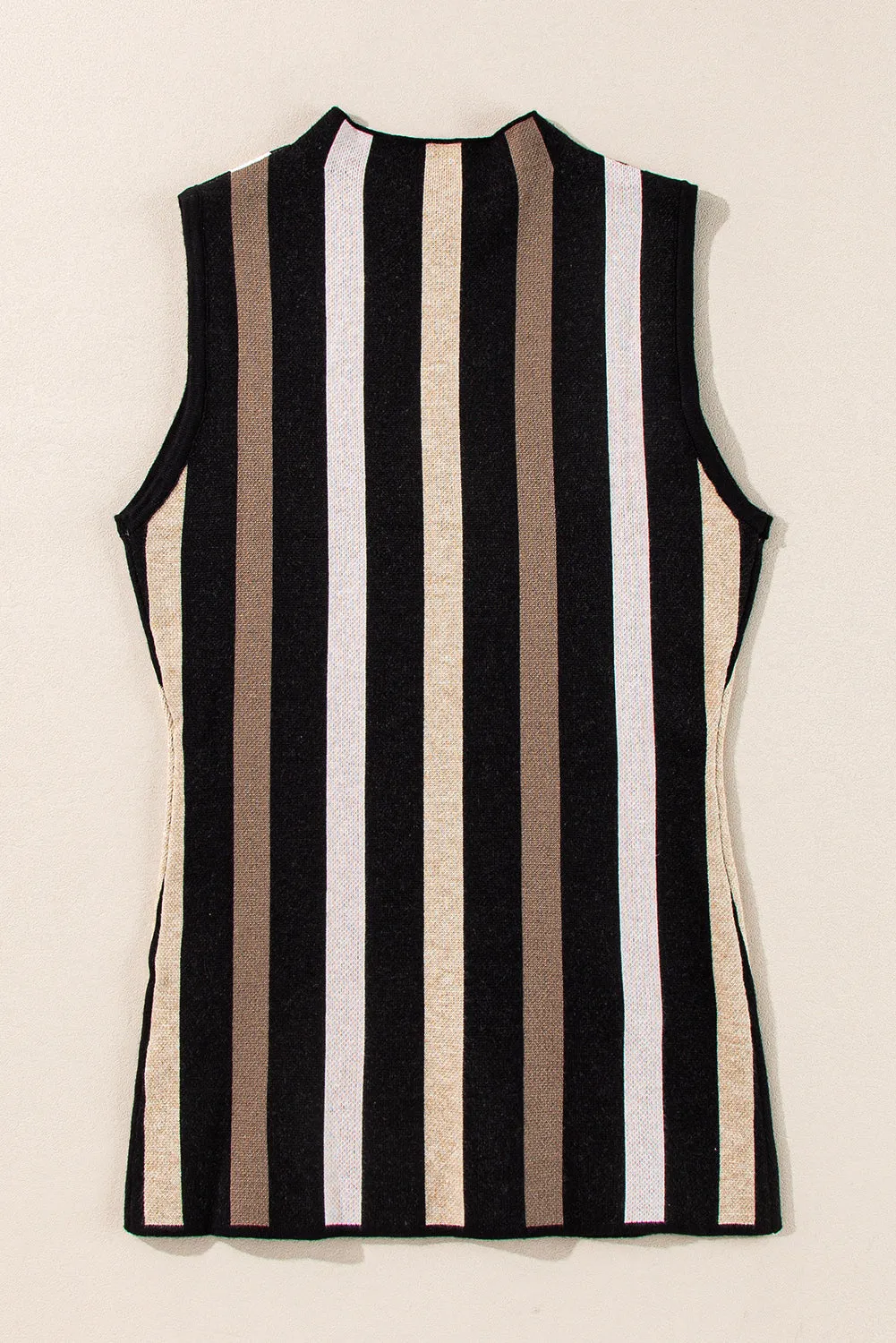 Black Stripe Slim Fit O Neck Sweater Vest sold by Beagle Boutique product image thumbnail 5