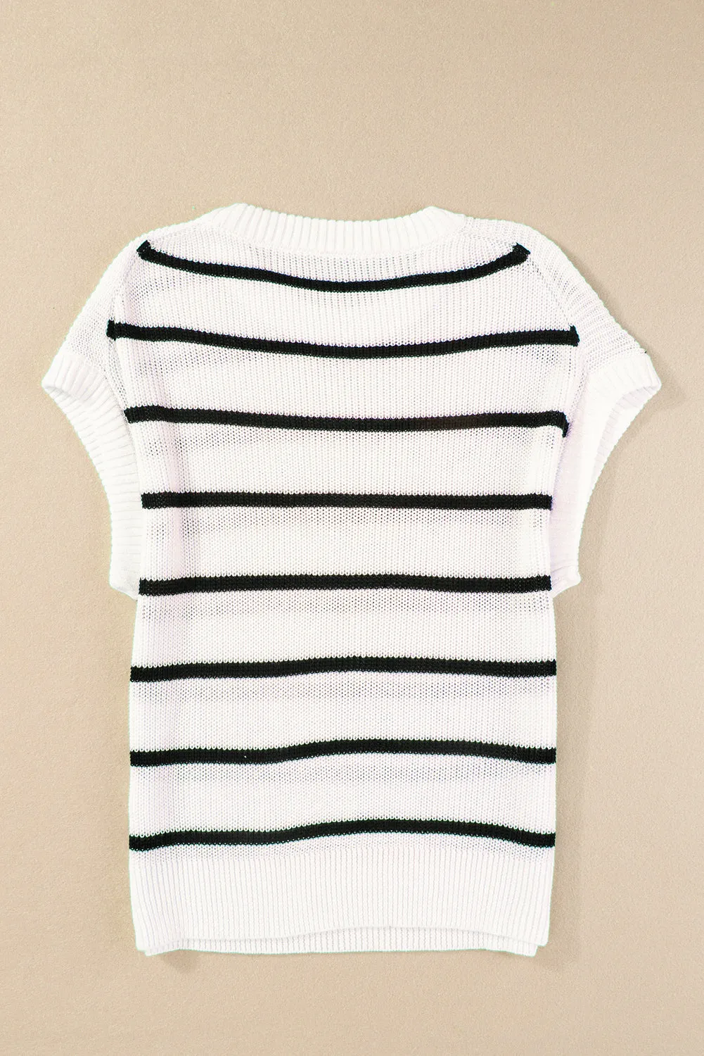 White Stripe Round Neck Batwing Sleeve Sweater sold by Beagle Boutique product image thumbnail 5