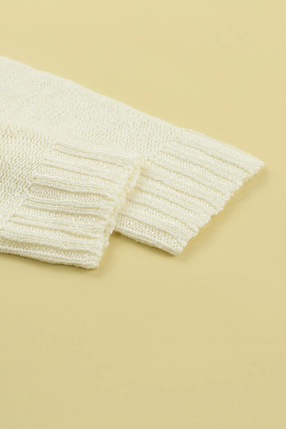 Beige Chevron Striped Drop Shoulder Sweater sold by Beagle Boutique product image thumbnail 5