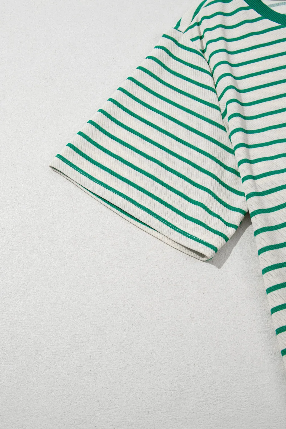 Green Stripe Plus Size St Patricks Day Round Neck T Shirt sold by Beagle Boutique product image thumbnail 5