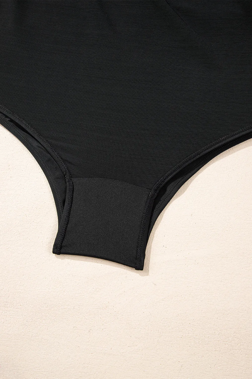 Black Solid Colour U Neck Padded Plus Size One Piece Swimsuit sold by Beagle Boutique product image thumbnail 5