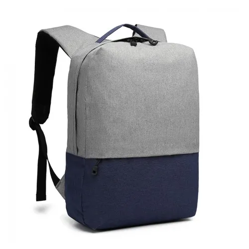 E6891 - Kono Waterproof Basic Backpack with USB Charging Port - Grey/Blue sold by Beagle Boutique product image thumbnail 2