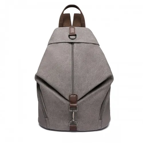 EB2044 - Kono Fashion Anti-Theft Canvas Backpack - Grey sold by Beagle Boutique