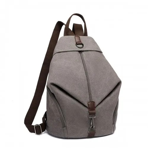 EB2044 - Kono Fashion Anti-Theft Canvas Backpack - Grey sold by Beagle Boutique product image thumbnail 2