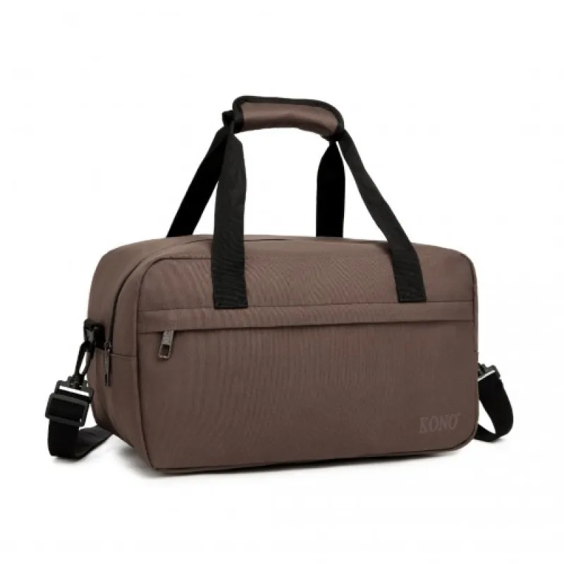 E1960S - Kono Lightweight Multi Purpose Unisex Sports Travel Duffel Bag - Brown sold by Beagle Boutique