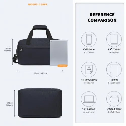 E1960S - Kono Lightweight Multi Purpose Unisex Sports Travel Duffel Bag - Dark Blue sold by Beagle Boutique product image thumbnail 4