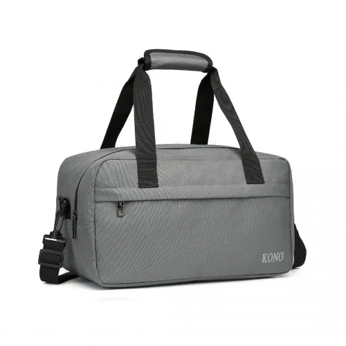 E1960S - Kono Lightweight Multi Purpose Unisex Sports Travel Duffel Bag - Grey sold by Beagle Boutique