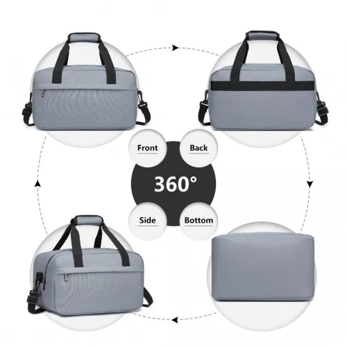 E1960S - Kono Lightweight Multi Purpose Unisex Sports Travel Duffel Bag - Light Grey sold by Beagle Boutique product image thumbnail 3