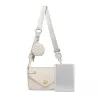 LB2138 - Miss Lulu V-quilted Flap Leather Shoulder Bag - Grey sold by Beagle Boutique