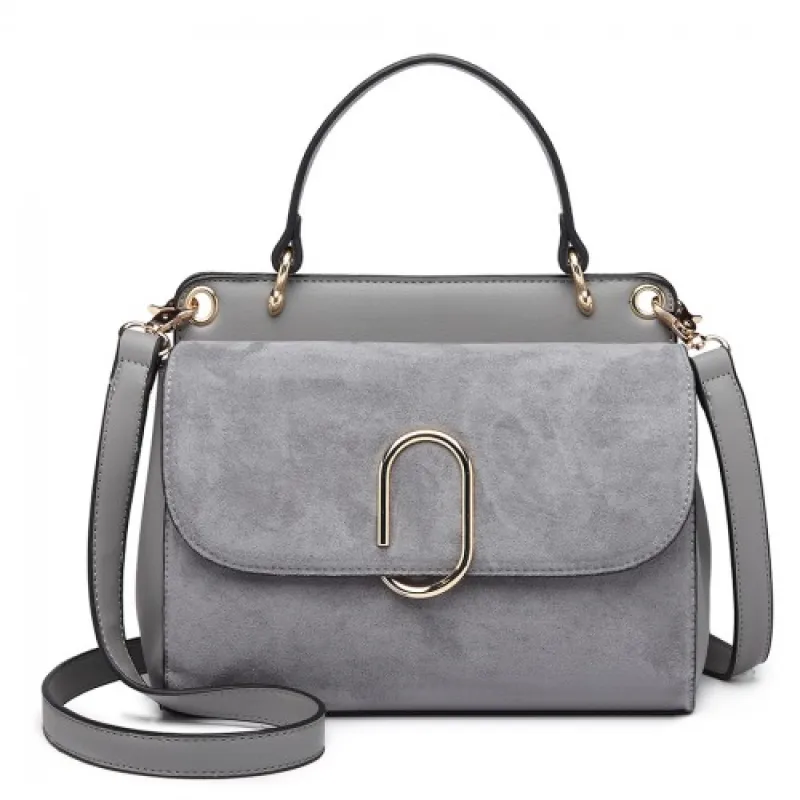 LB6871-MISS LULU STYLISH LADIES LEATHER HANDBAG SHOULDER BAG GREY sold by Beagle Boutique
