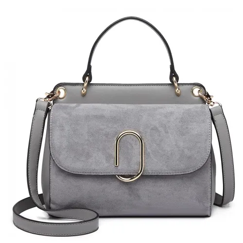 LB6871-MISS LULU STYLISH LADIES LEATHER HANDBAG SHOULDER BAG GREY sold by Beagle Boutique