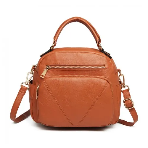 LB6907 - Miss Lulu Bowler Style Shoulder Bag - Brown sold by Beagle Boutique product image thumbnail 2