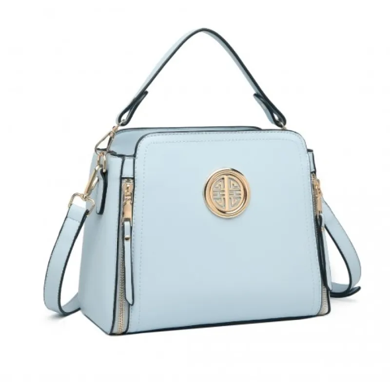 LB2126 - Miss Lulu Leather Look Practical Crossbody Bag - Blue sold by Beagle Boutique
