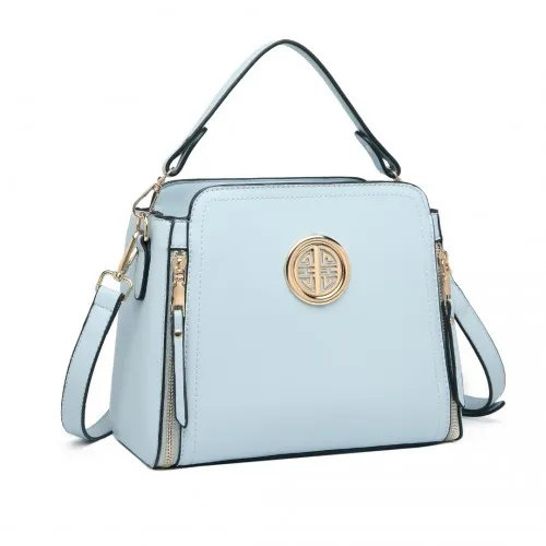 LB2126 - Miss Lulu Leather Look Practical Crossbody Bag - Blue sold by Beagle Boutique