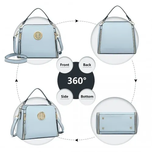 LB2126 - Miss Lulu Leather Look Practical Crossbody Bag - Blue sold by Beagle Boutique product image thumbnail 3